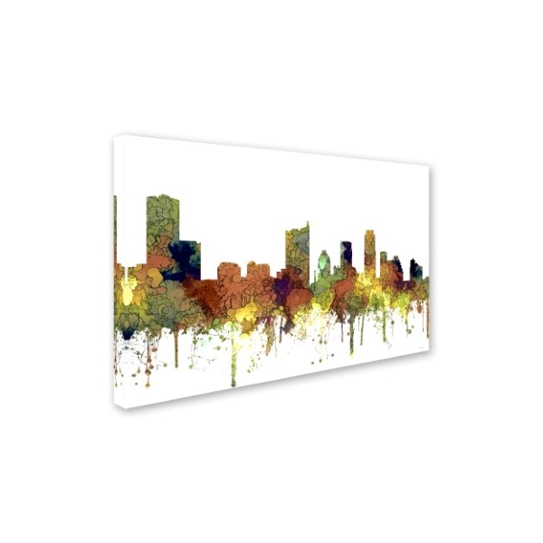 Marlene Watson 'Austin Texas Skyline SG Safari Buff' Canvas Art,16x24